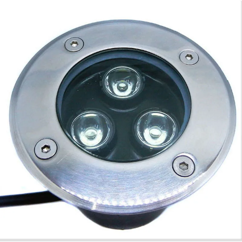  10pcs/lot 3W Waterproof Round LED Underground Lamp Outdoor Stage Stairs Garden Light Buried Floor Lamp Stainless Steel