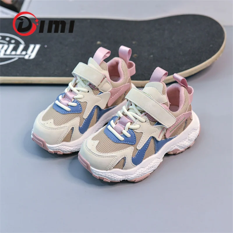 

DIMI 2021 Autumn Children Sneakers Boys Girls Sport Shoes Fashion Colorblock Trend Breathable Mesh Outdoor Casual Kids Shoes