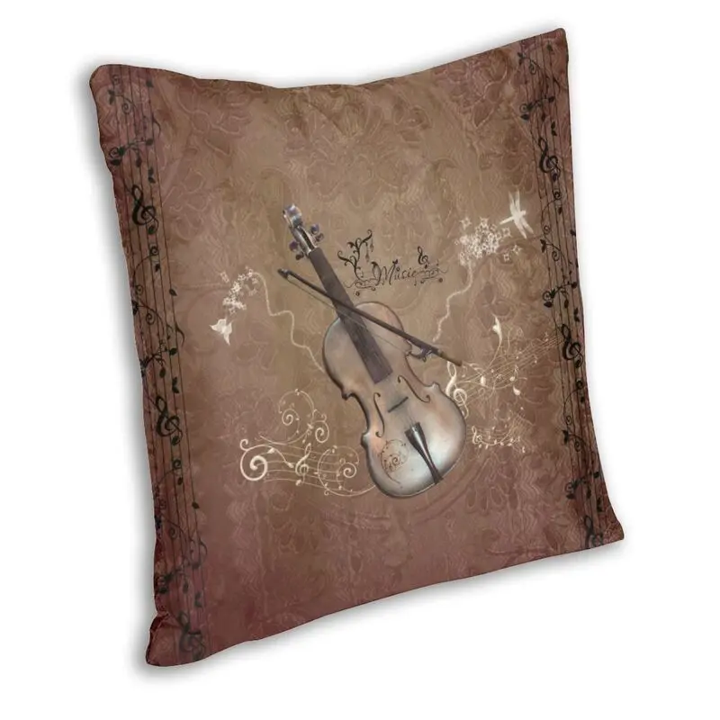 Violin Music Notes Cushion Covers Sofa Decoration Musician Gift Square Pillow Case 45x45cm