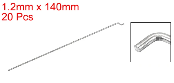 uxcell 20pcs 1.2mm Dia Steel Z Type Pull/Push Rods Parts Length 120/140/180/210/260mm for RC Airplane Plane Boat Replacement