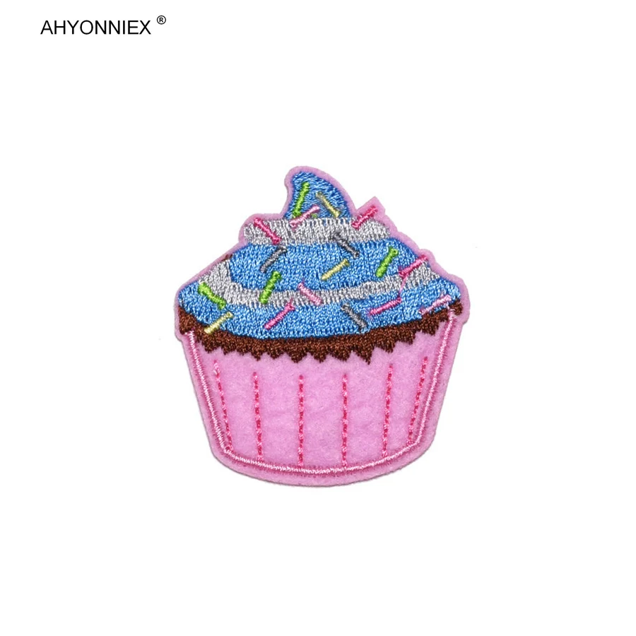 5 Pieces Icecream Cupcake Embroidered Patch for Clothing Iron on Sew Applique Cute Patch Fabric Badge Garment DIY Accessories