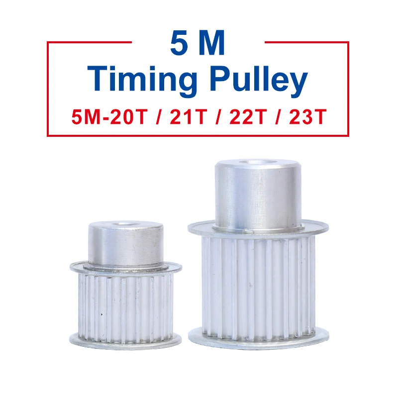 1 piece Toothed Pulley 5M-20T/21T/22T/23T Width 21/27mm Aluminum Pulley Wheel Rough Hole 8 mm  For Width 20/25 mm Timing Belt