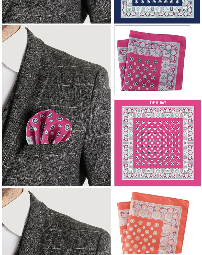 Tailor Smith New Arrival 30x30cm Big Size Handkerchief Men Fashion Chest Towel Paisley Floral Dot Soft Suit Hanky Pocket Squares