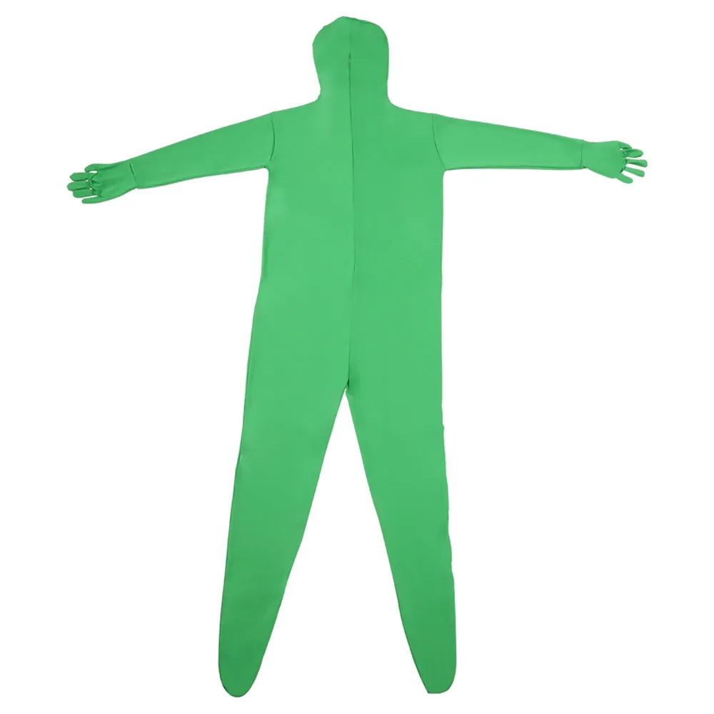 Full Body Photography Chromakey Green Suit 160/170/180cm Unisex Adult Green Bodysuit Stretch Costume for Video Festival Cosplay