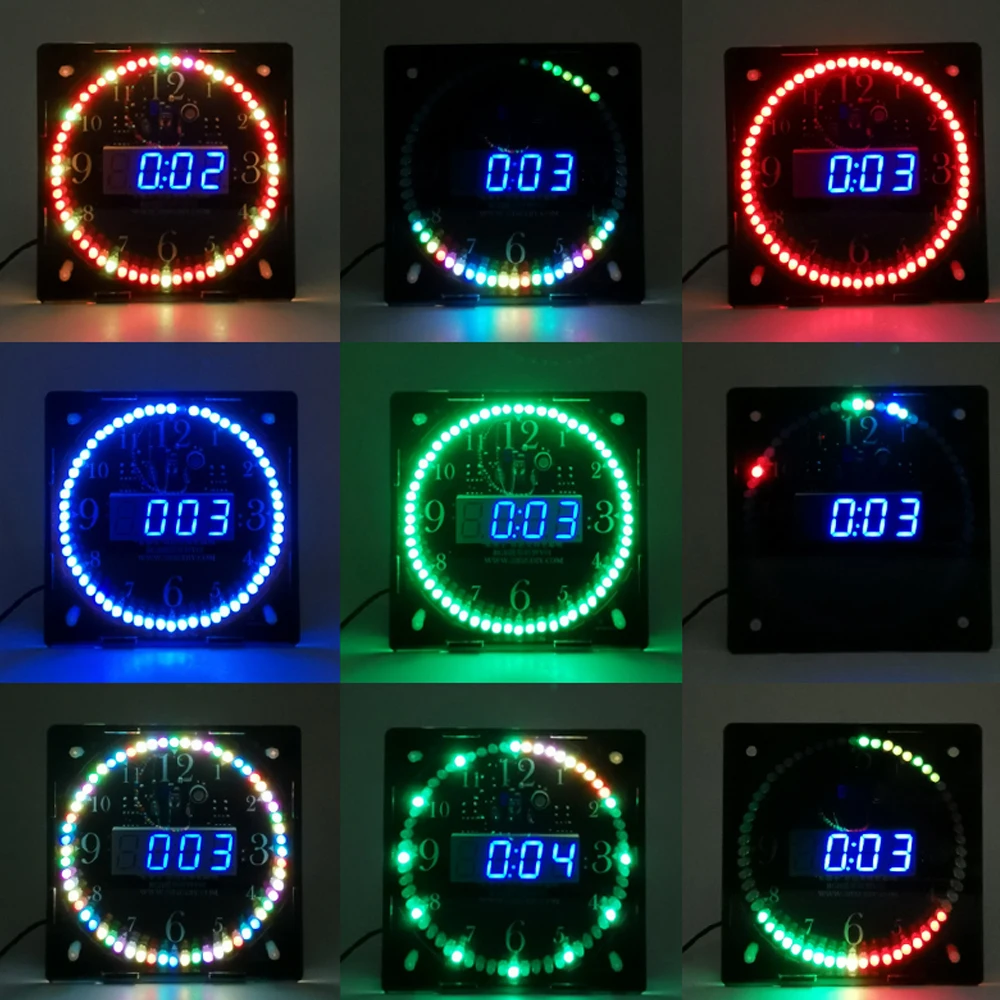 DIY elektronische uhr kit 14.5*14,5 cm mit fall led digital rohr datum woche temperatur diy löten kit projekt für erwachsene