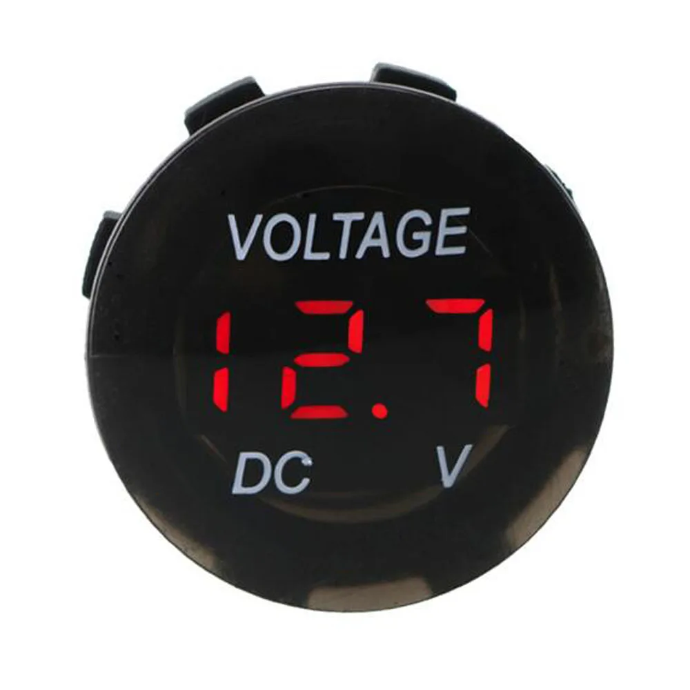 12V-24V Led Display Waterproof Motorcycle Voltmeter Gauge Voltage Meter Led Digital Voltmeter for Motorcycle Car Gauges