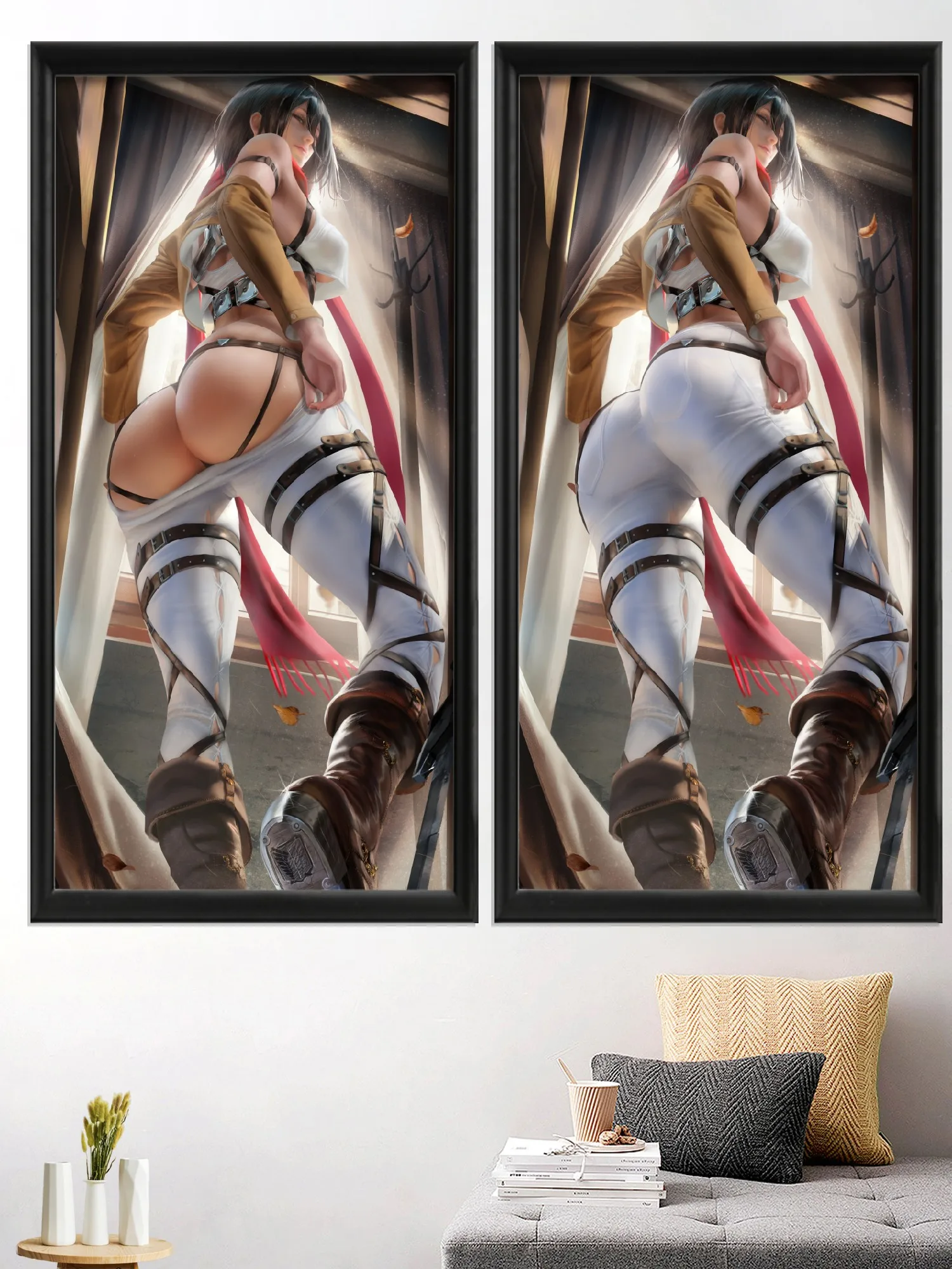 Mikasa Ackerman Anime Sexy Nude Girl Cartoon Art-Poster Picture Wall Home Silk Custom Decoration Prints