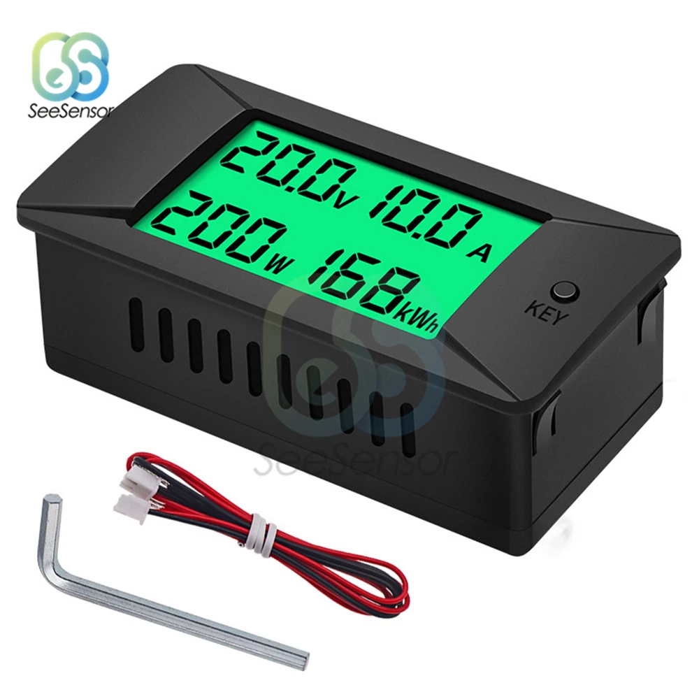 DC 0-300V 50A/100A/200A/300A Digital Meter Voltmeter Ammeter LCD 4 in 1 DC Voltage Current Power Energy Detector Built-in Shunt