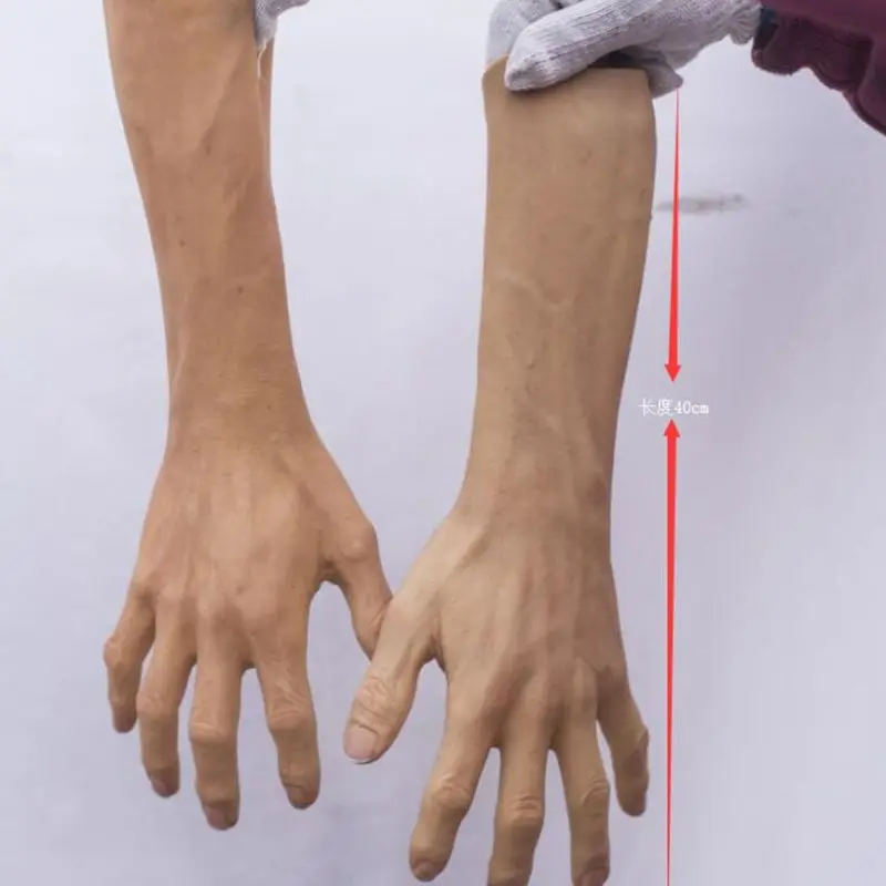 Know U Artificial Silicone Realistic Hand Gloves With Real Skin Texture Skin Old People Super Elastic Prosthetic Hand