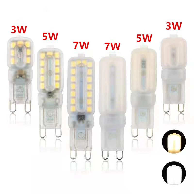 10PCS LED Bulb 3W 5W 7W G9 Light Bulb Dimmable AC220V COB Lamp SMD Spotlight Chandelier Lighting Replace 20w 30w Halogen Lamp