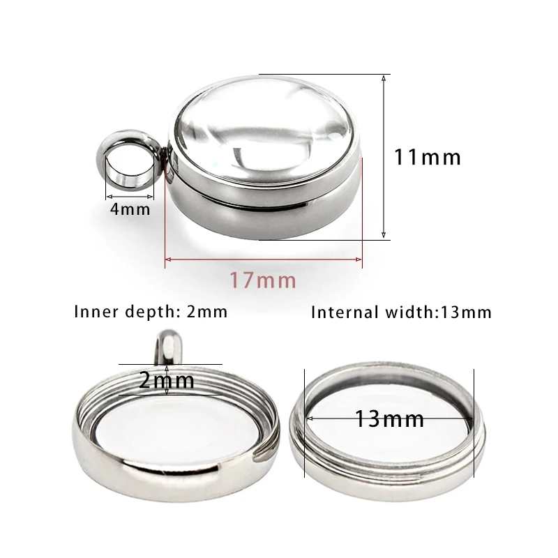 منحني الزجاج المعيشة المنجد قلادة العائمة المنجد قلادة للنساء مجوهرات من صلب لا يصدأ صنع ميدالية الاعتماد الصورة #2