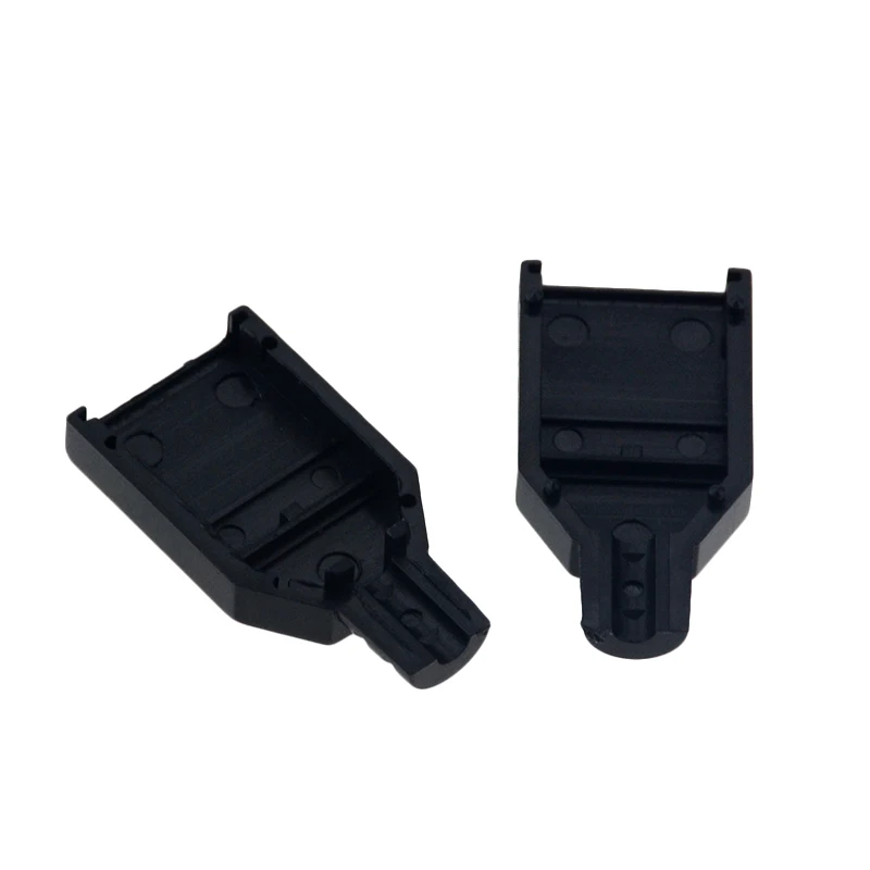 10pcs Type A Female USB 4 Pin Plug Socket Connector With Black Plastic Cover