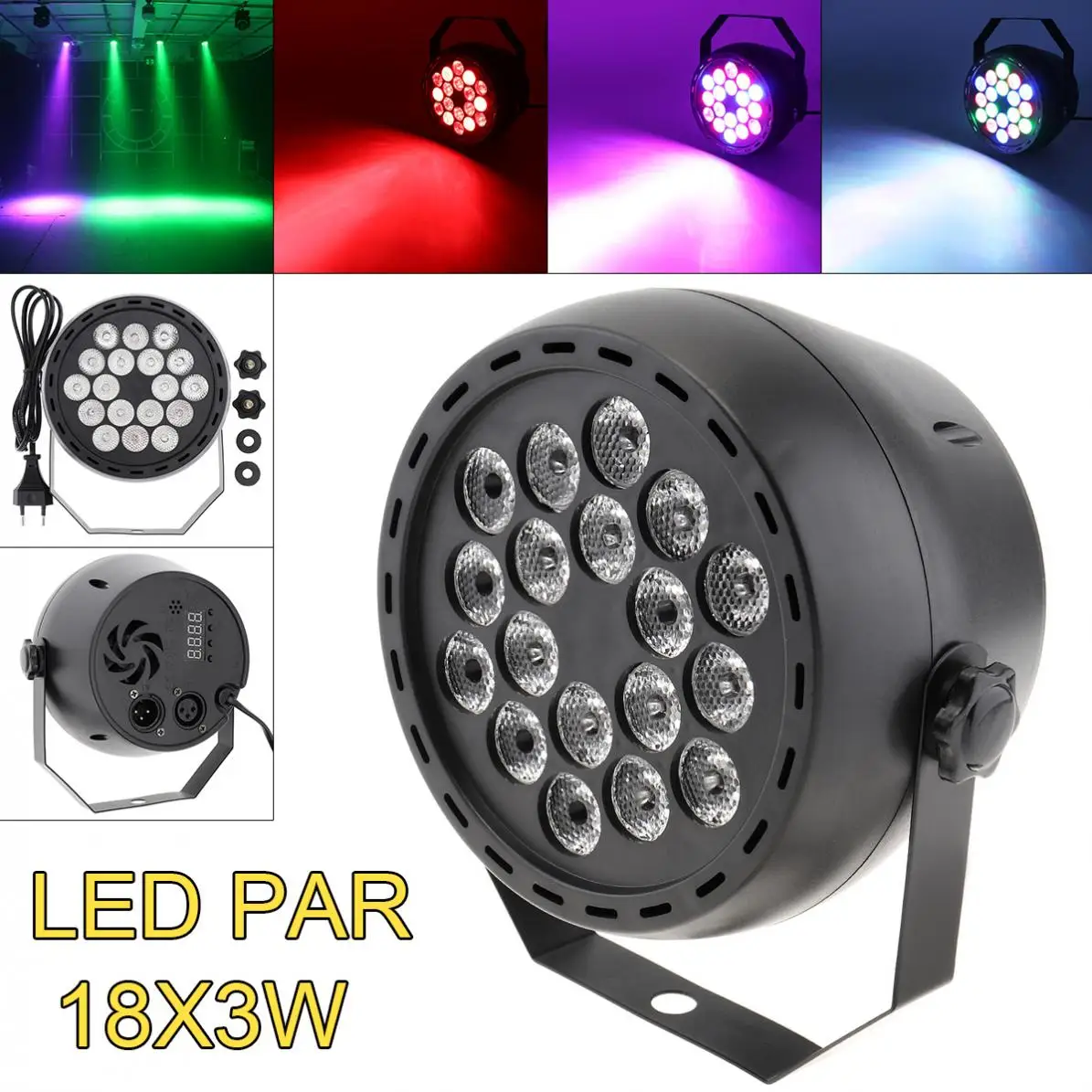 

18x3W LED Mini Par Light RGB Stage Light with Music Control / Automatic / DMX 512 for Party/Bar/Family Gathering/KTV DJ Light