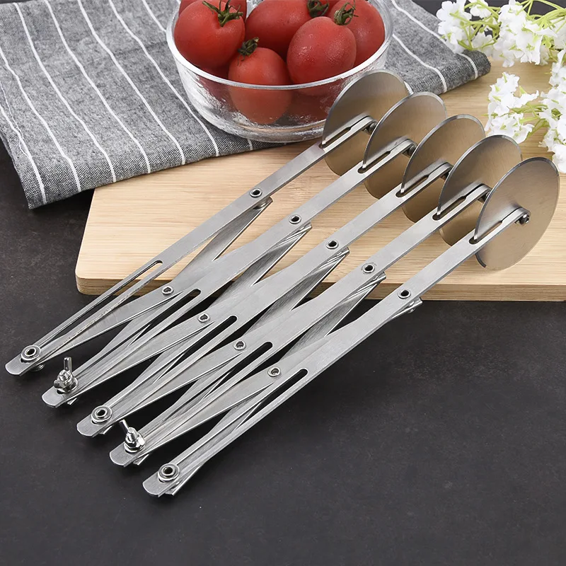 1PC Stainless Steel Dough Divider Cutter Side Pasta Knife Flexible Roller Blade 3/5/7 Wheels Pizza Pastry Peeler Bake Tool