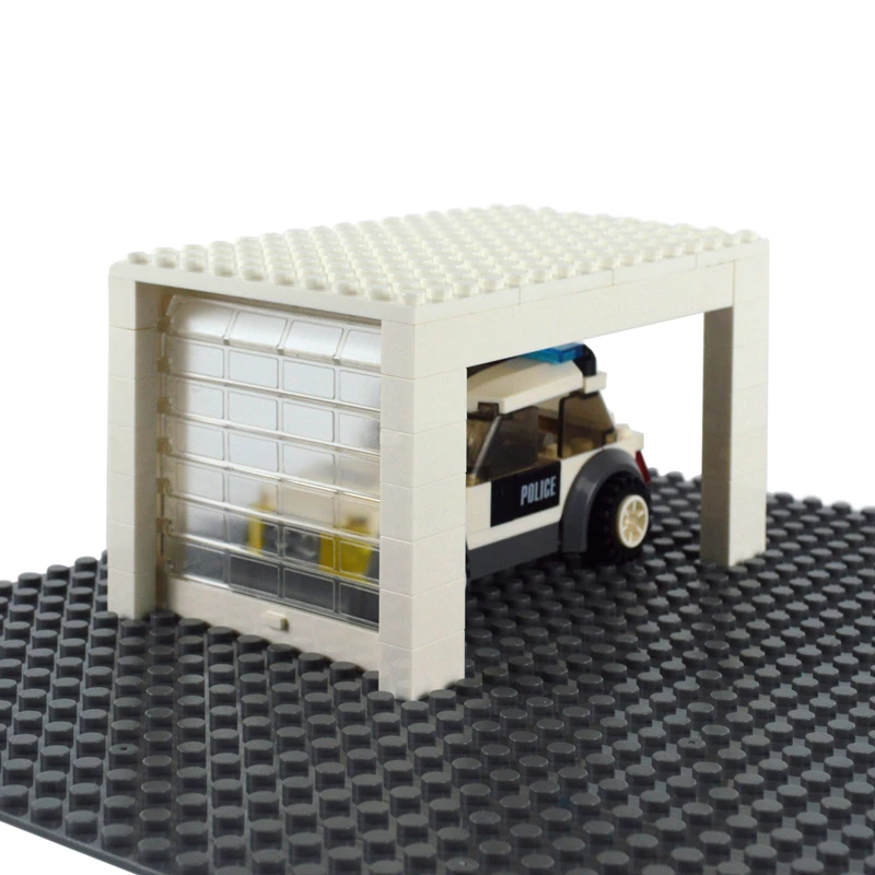 Locking Bricks Classic Car Rolling gate Garage Doors Windows Building blocks DIY Accessories City Car MOC Parts toys for kids