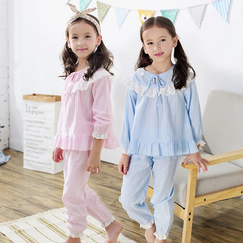 Brand Children's Pajama Set Girls Pajama 100% Cotton Sleepwear Suit Long Sleeve Home Clothing for Kids Pyjamas 3-10y