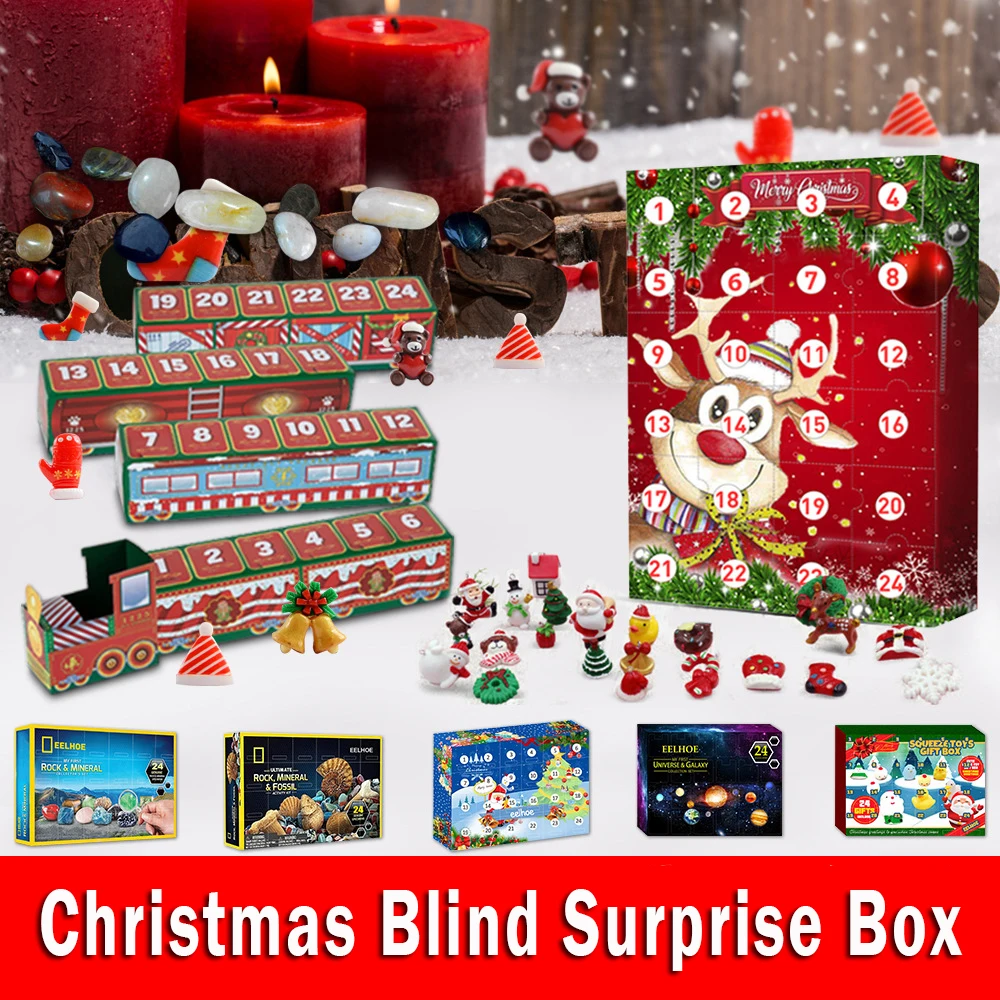 Kerst Blind Verrassing Doos Familie Party Kerstman Set Decoreren Boom Ornamenten Montessori Board Game Gift Voor Kids Vrienden