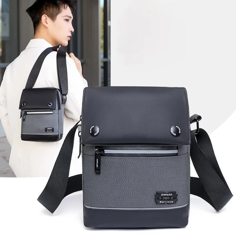 New men's trendy shoulder bag water repellent Oxford cloth messenger bag Korean version of multifunctional leisure bag