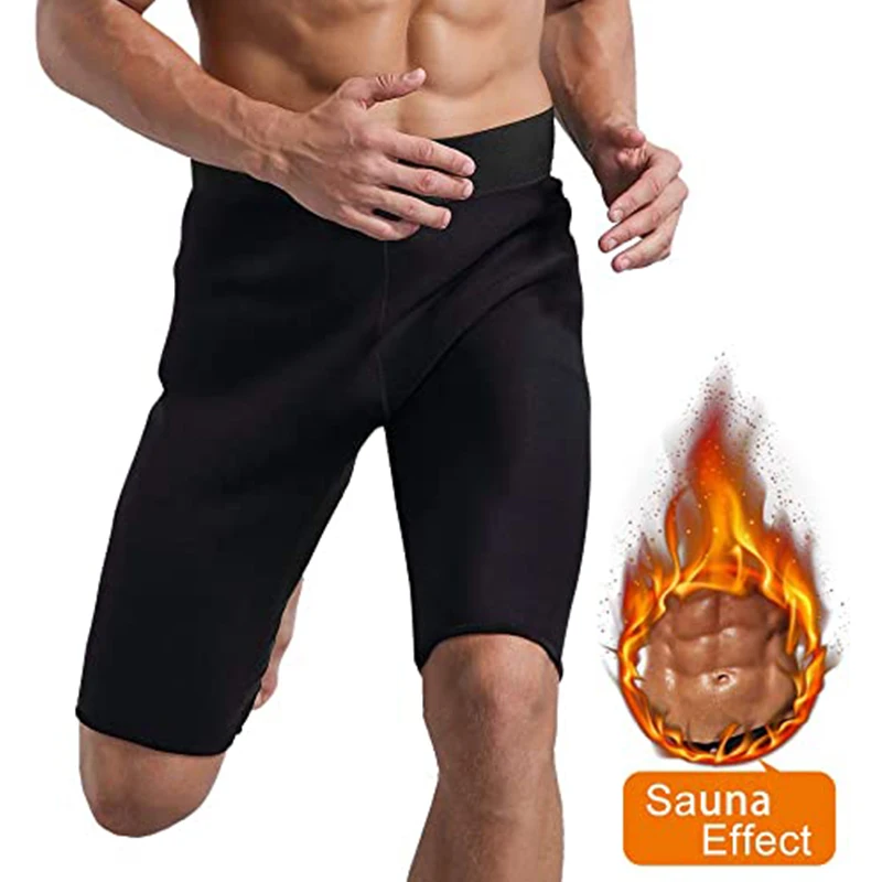 Men Sweat Sauna Pants Thermo Slimming Thigh Shaper Tummy Control Shorts High Waist Slimming Underwear Neoprene Body Shaper Sport