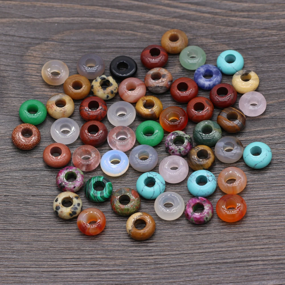 50Pcs/pack Wholesale Natural SemStone Abacus-shape Large-hole Bead Making DIY Necklace Bracelet Earring  Jewelry Gift 5x10mm
