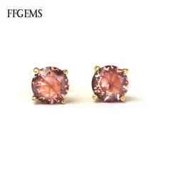 FFGems 925 Silver Sterling Zultanite Stud Earrings Rose Stone Color Change Fine Jewelry For Women Wedding Party Gift Wholesale