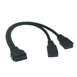 Cable USB 3.0 Placa Base 2 Puertos de 20 Pines – Conector Macho Dual