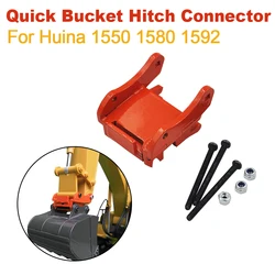 Excavator Quick Hitch Connector Bucket Changer Full Metal For Huina 1550 1580 1592 1/14 RC Excavator Metal Bucket Parts