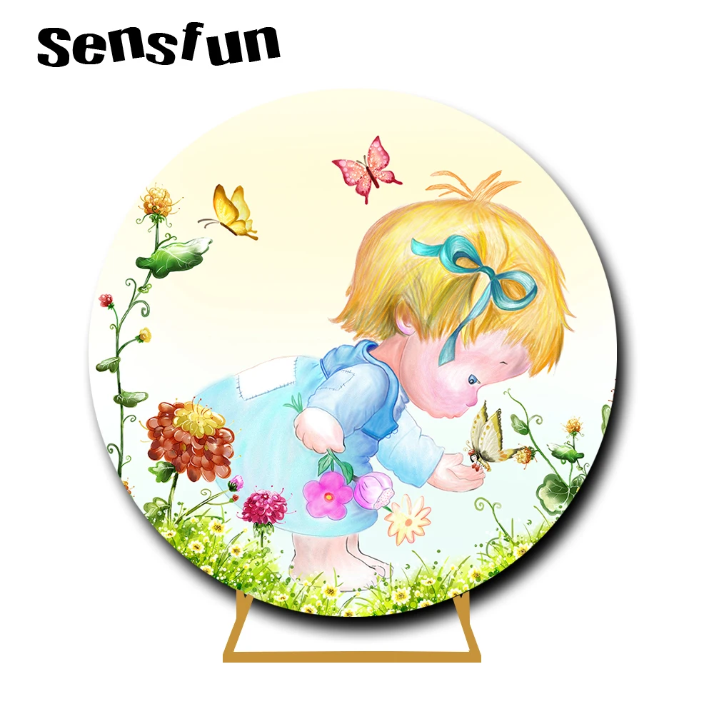 غطاء خلفية دائري لاستوديو الصور ، صور مخصصة ، خلفية لحديثي الولادة ، التعميد ، التواصل المقدس ، يا بيبي ، 7 خيارات