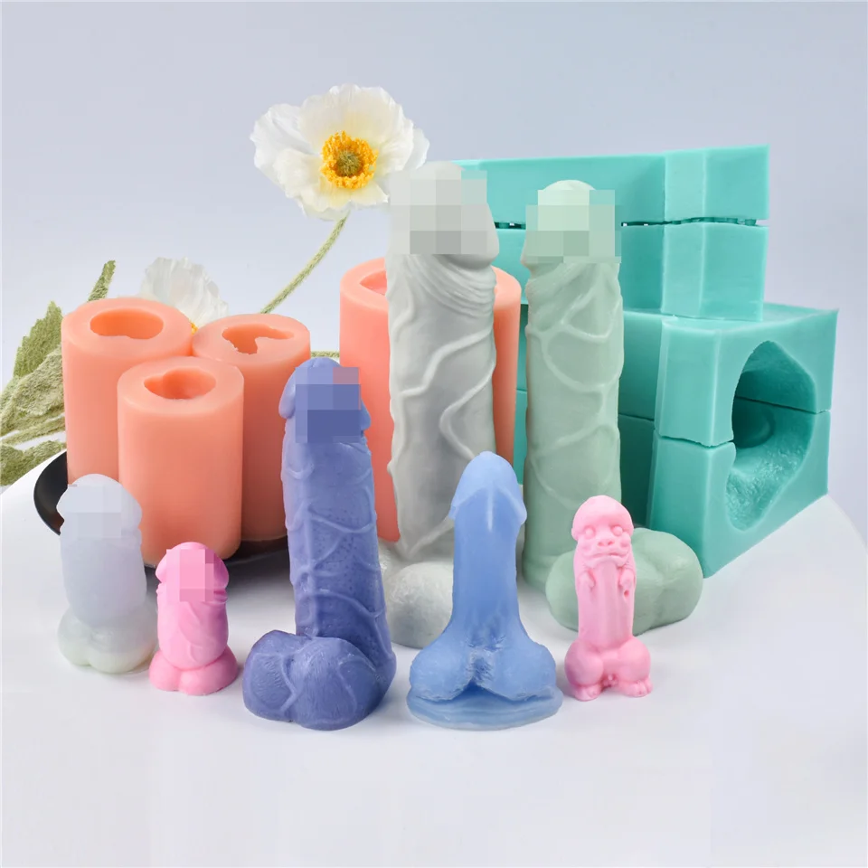 Valentine's Day Gift Penis Silicone 3D Stereo Mold Baking Sugar Chocolate Organ Resin Sexy Creative Plaster Torso Aroma Column