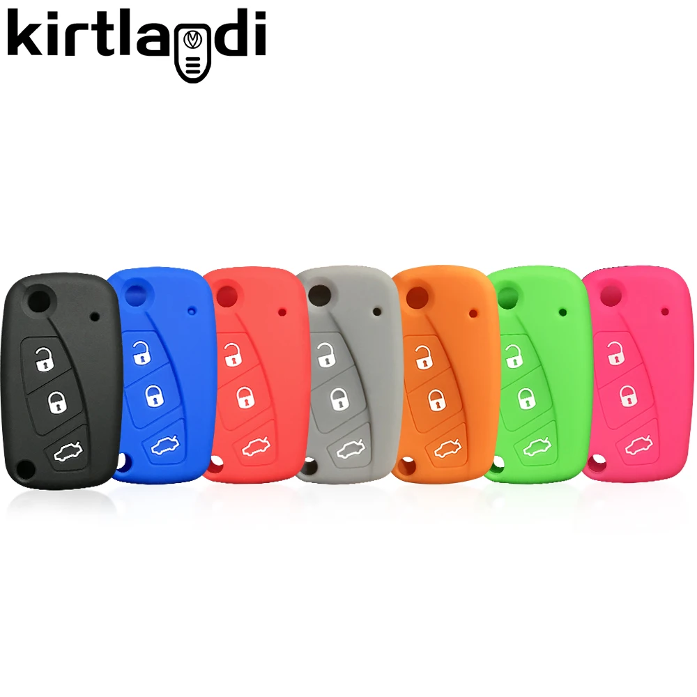 Silicone Key Cover Fob Case for Fiat Panda Idea Stilo Ducato Bravo 500 Doblo Grande Punto Bravo Minibus Linea 3 Button Remote