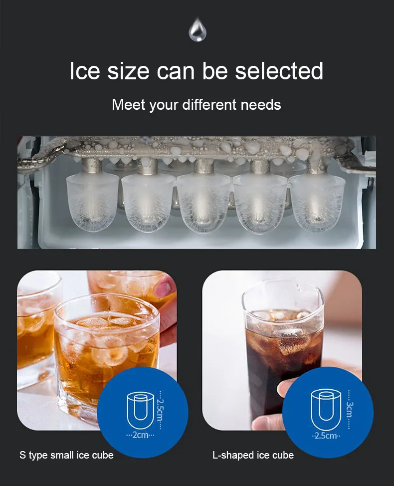 EDTID elektryczna automatyczna kostkarka do lodu 15kgs/24H Bullet okrągły blok maszyna do robienia kostek lodu Icy dozownik do wody napój fontanna