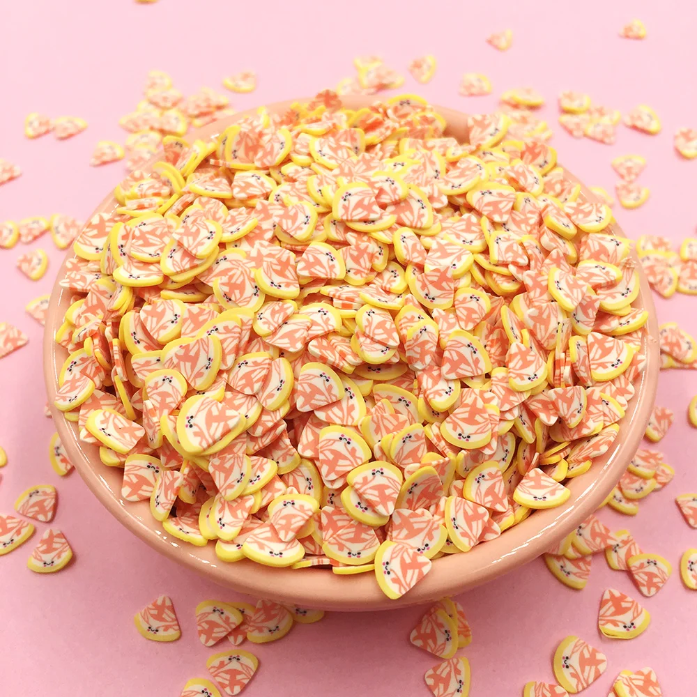 50g Cute Pizza Polymer Clay Slice Hot Clay Sprinkles for Crafts DIY Nail Art Decorations Slime Filling Material