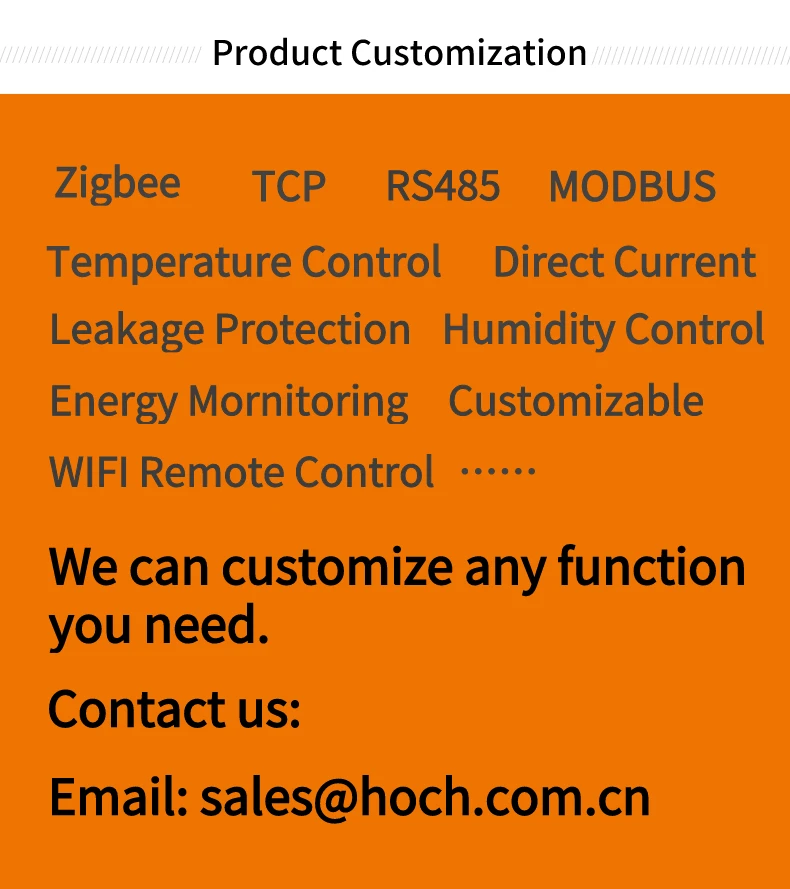 HOCH Tuya Zigbee Energy Monitoring 2P Smart RCBO Remote Control Din Rail  Timer Automatic Interruptor WIFI Breaker Factory