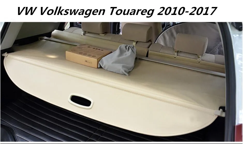 High quality Car Rear Trunk Security Shield Cargo Cover For VW Volkswagen Touareg 2010-2017 ( black, beige)