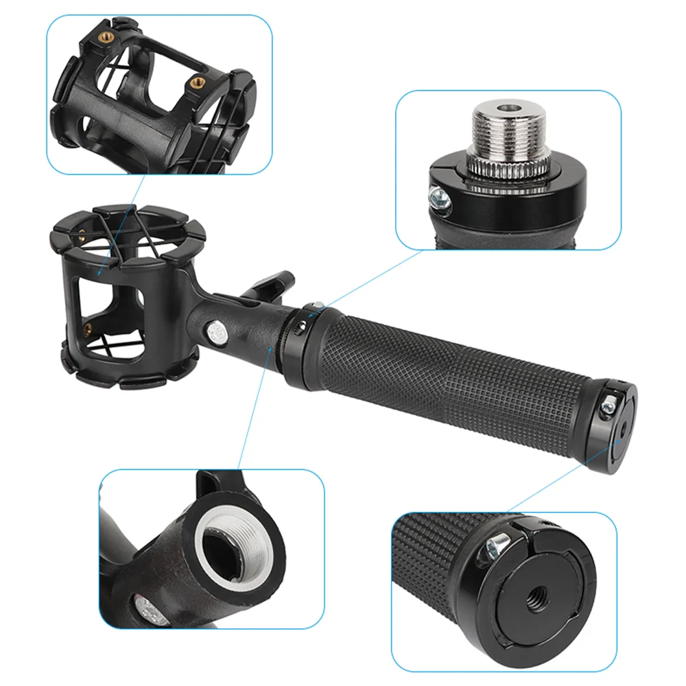 Supporto per staffa per microfono regolabile CAMVATE con impugnatura in gomma con filettatura maschio da 1/4 "femmina a 5/8" per supporto microfono