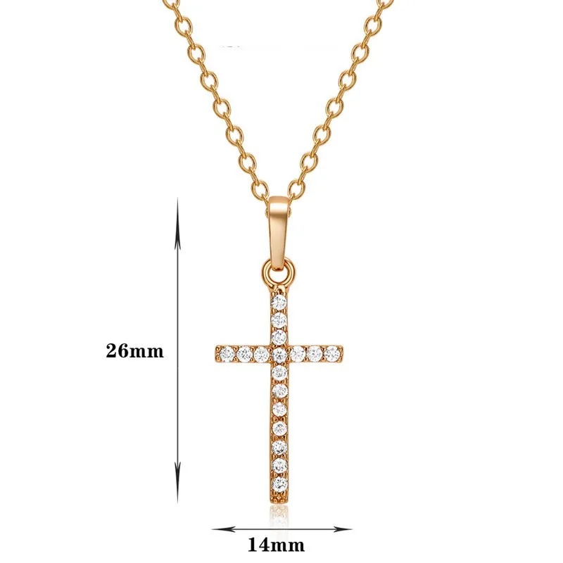 2021 New Crystal Cross Necklace Golden Silver Color Female  Pendant Necklace Gift For Men Women Dropshipping Neck Jewelry