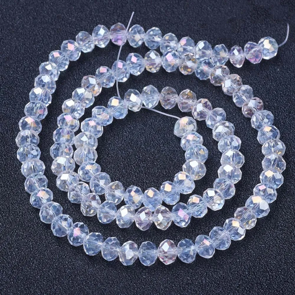 10 Strand Electroplate Faceted Glass Beads 4mm 6mm 8mm For for jewelry making DIY Bracelet Necklace Strands Decor Accessories