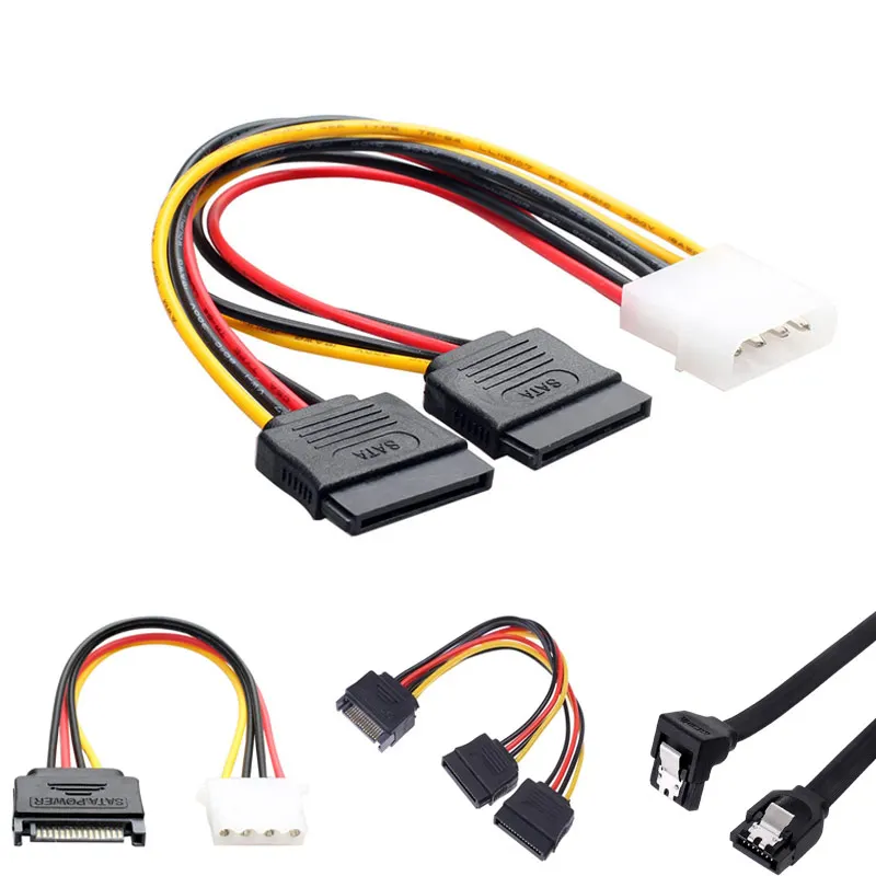 SATA II Hard Disk Power 15Pin SATA To 2 15Pin/4Pin IDE Molex to 2 of 15Pin/SATA 15Pin to Molex IDE 4Pin HDD Power Adapter Cable