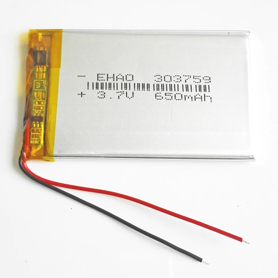 10 Chiếc 3.7V 650MAh 303759 Pin Lithium Polymer Lý-Poly Pin Sạc Cho Mp3 GPS PSP Bluetooth tai Nghe Tai Nghe