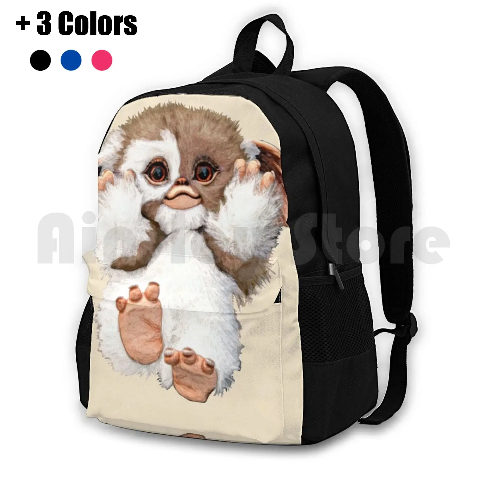 Cutest Gizmo Outdoor Hiking Backpack Waterproof Camping Travel Gremlins Gizmo Mogwai Fluffy Cute 80s 1980s 80s Movie 1980s