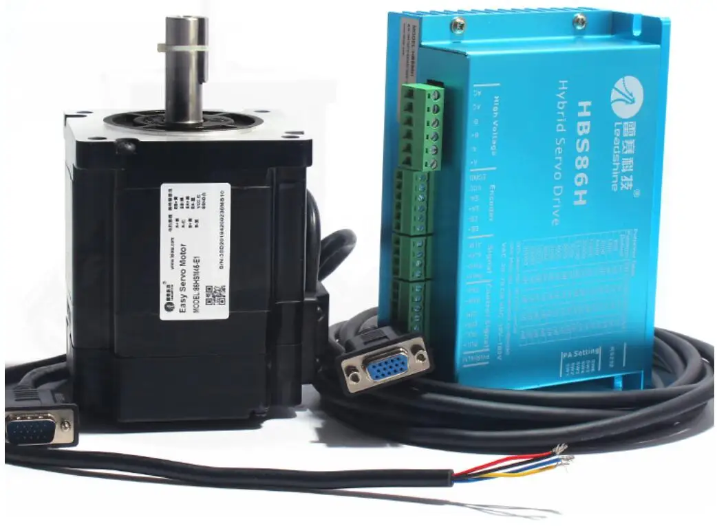 NEW  Leadshine 2-Phase Hybrid Servo Drive HBS86H + 86HSM45-E1 4.5 N.m Stepper Motor with Encoders