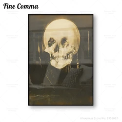 All is Vanity Charles Allan Gilbert Vintage Poster Psychedelic Picture Canvas Print Skull Wall Art Memento Mori Home Decor Gift