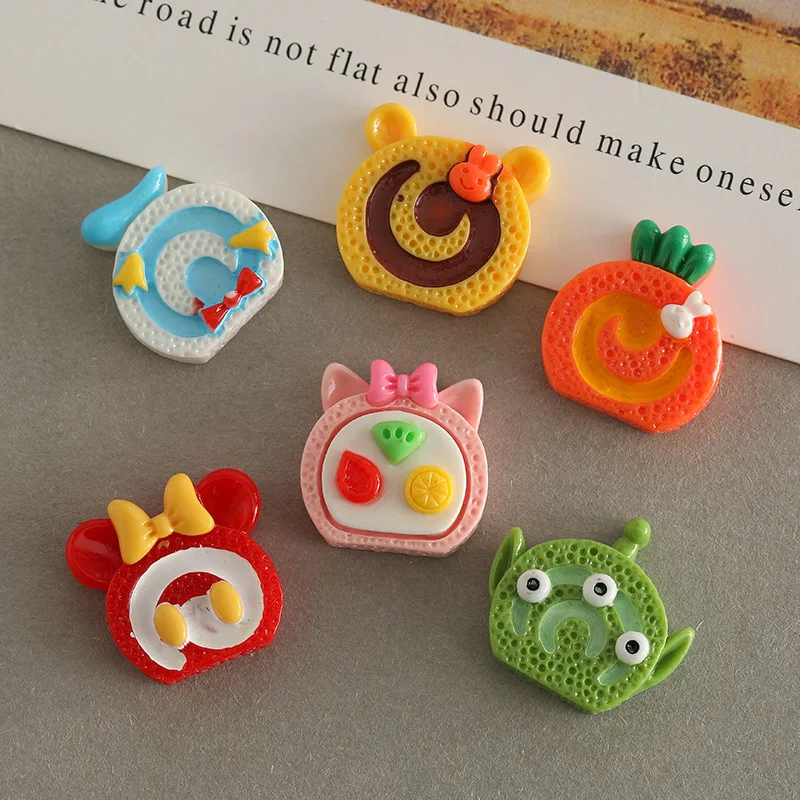 20Pcs Funny Cartoon Monster Cake Resin Accessories Rabbit Bear Animals Flat Back DIY Hairpin Earrings Scrapbook Craft Supplies