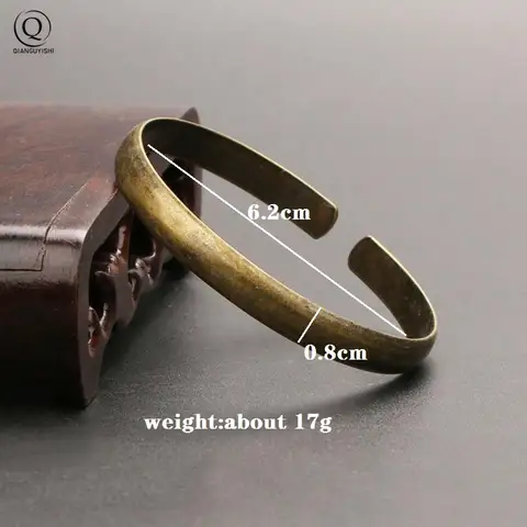 Vintage mässing kungliga armband dam manschett armband glansigt ren koppar antikens kvinnor armband smycken flickvän julklapp 6 best sales mässingsarmband - №2