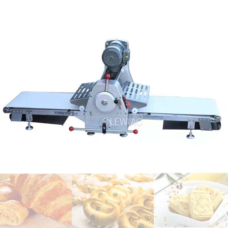 อัตโนมัติขนมปัง Croissant เครื่องรีดแป้งแบบสายพานแป้งพัฟ Shortening ตารางพับเบเกอรี่การบดอัดอุปกรณ์
