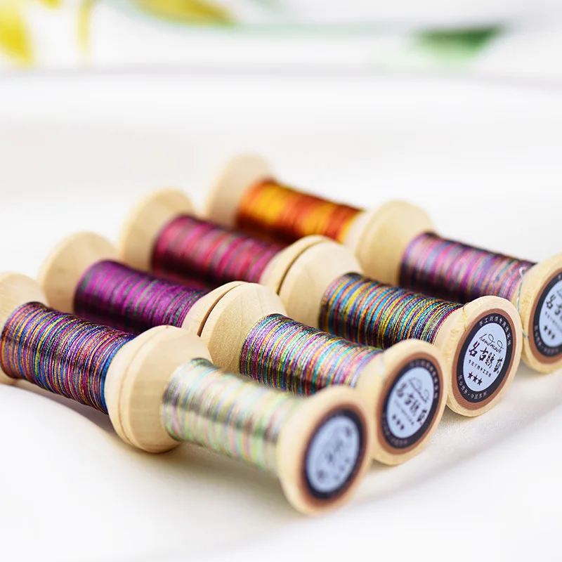 French embroidery/embroidery spool/colorful gold embroidery thread/dazzle color /50 meters/piece/practical tool