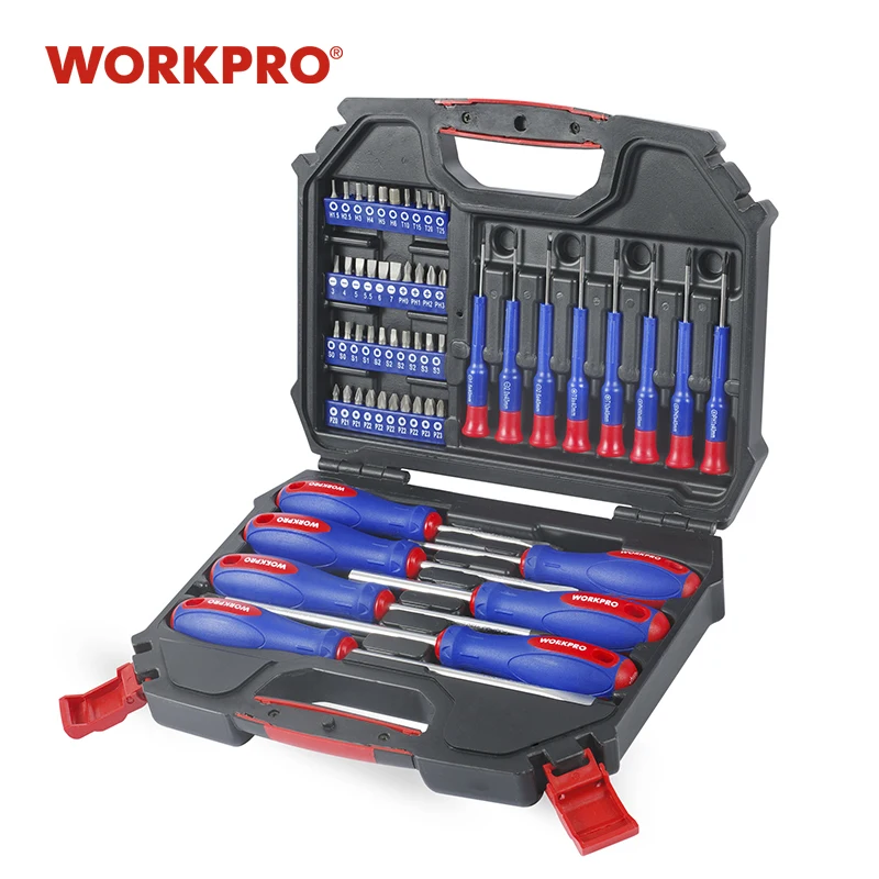 WORKPRO 정밀 스크루드라이버 세트, 전화 스크루드라이버 비트용, 55PC
