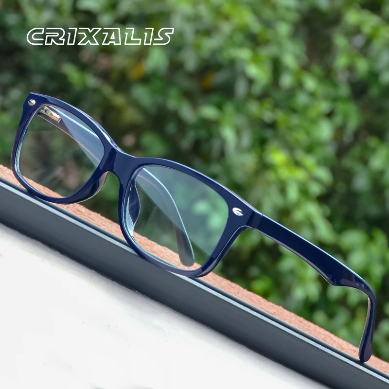 CRIXALIS-gafas cuadradas con luz azul para hombre y mujer, lentes con bisagra de primavera, para miopía óptica, UV400, 2023