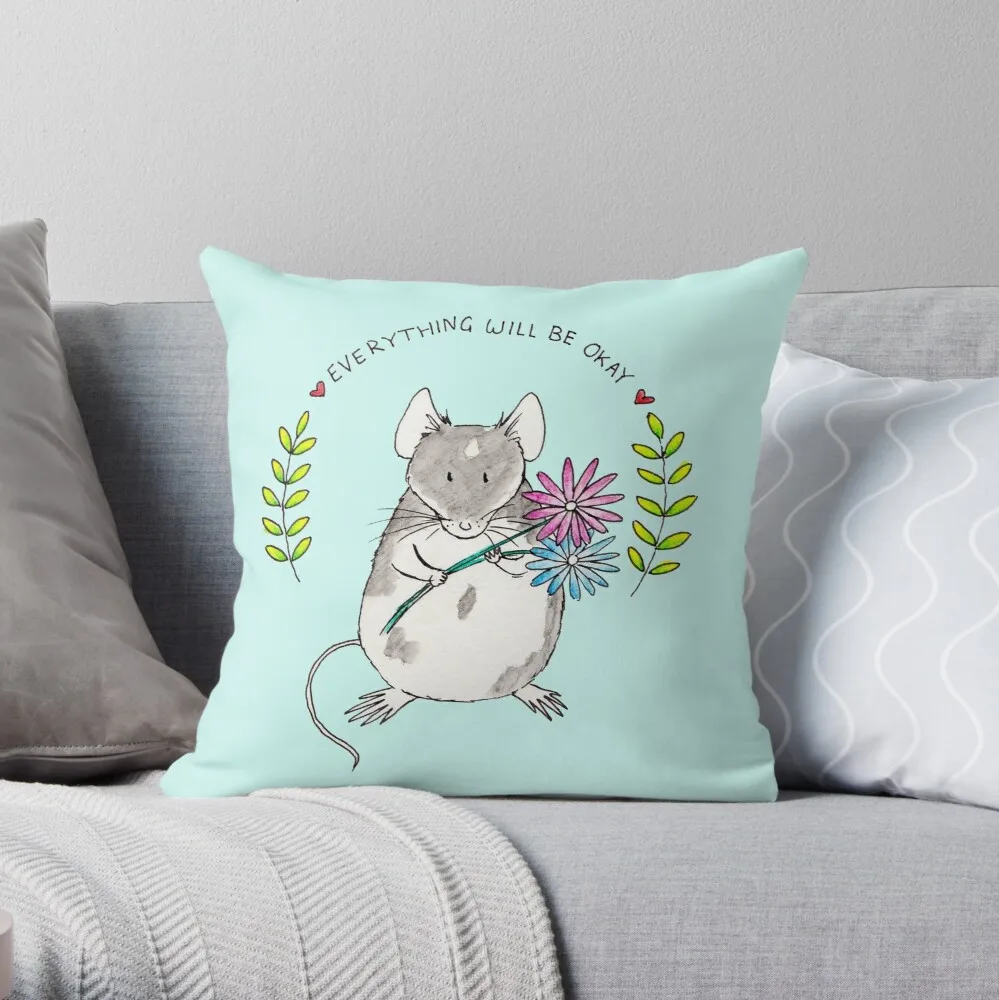 Everything will be Okay Throw Pillow Pillowcase Cushion Cover Home Decorative Sofa Pillow Cover Cushion Cover 40x40cm 45x45cm