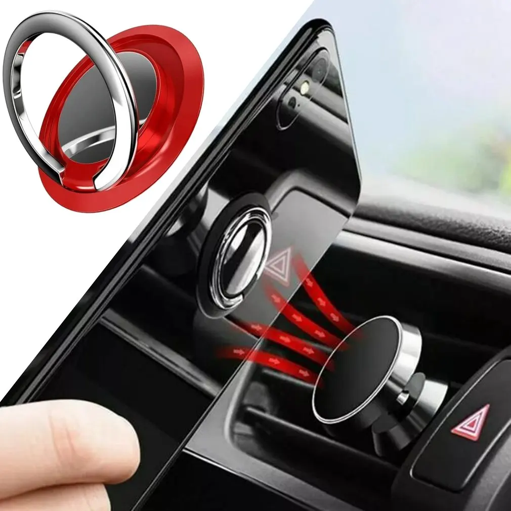 Finger Ring Holder Stand Grip 360 Rotating For Mobile Phone Car Magnetic Mount Phone Back Sticker Pad Unniversal Bracket